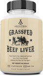 Ancestral Supplements Grass Fed Beef Liver Capsules, Supports Energy Production, Detoxification, Digestion, Immunity and Full Body Wellness, Non-GMO, Freeze Dried Liver Health Supplement, 180 Capsules.