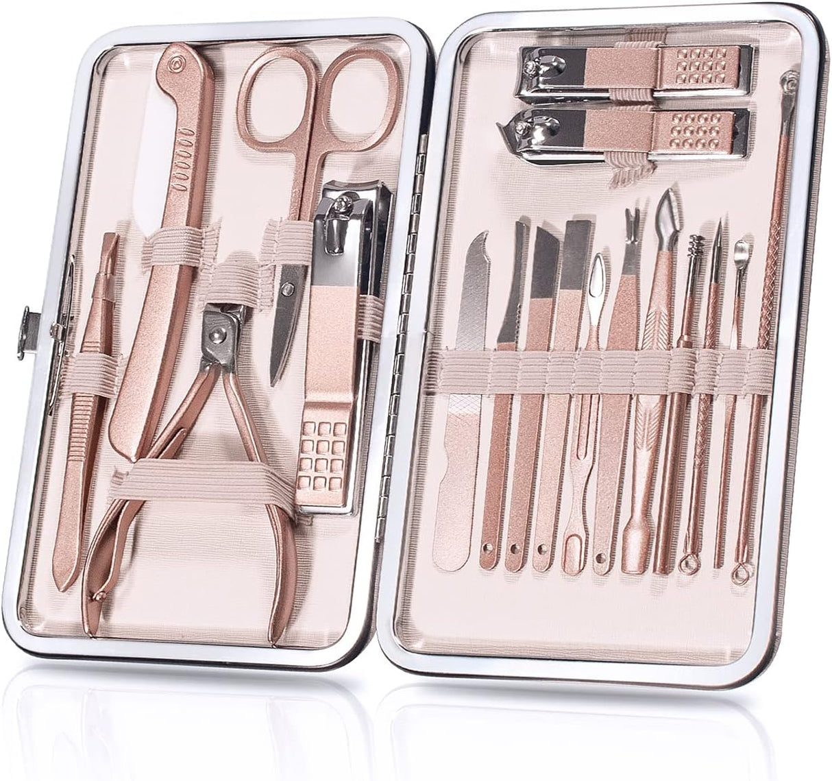 OWill Manicure Set, 18pcs Nail Clippers Pedicure Kit Nail Care Kit Professional Grooming Kit Tools Gift For Men Husband Friends and Parents (Black & Brown).