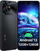 UMIDIGI G6 5G Mobile Phone (2024),Android 13 SIM Free Unlocked Smartphone,12GB+128GB,6.57HD+Screen,50MP Camera,5000mAh Battery Type-C,5G Dual SIM/Face ID/NFC/GPS/OTG,UK Version（Black）.