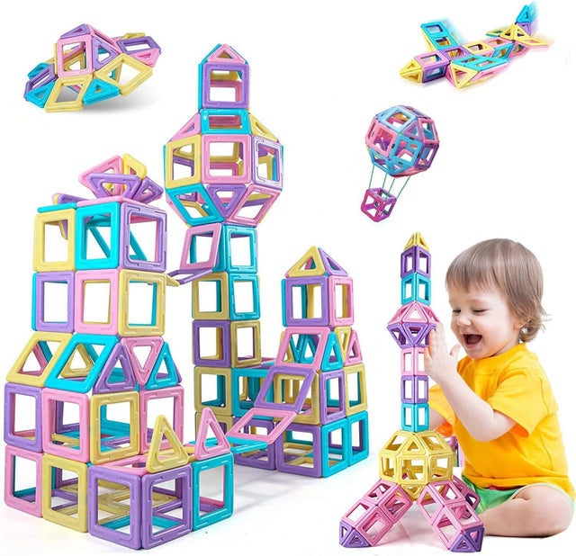 40PCS Magnetic Building Blocks Magnetic Tiles Toys for 3 4 5 6 7 Years Old Boys Girls Kids Educational Construction Magnet Toy Learning Resources Games for Girls Toddlers Christmas Birthday Gifts.