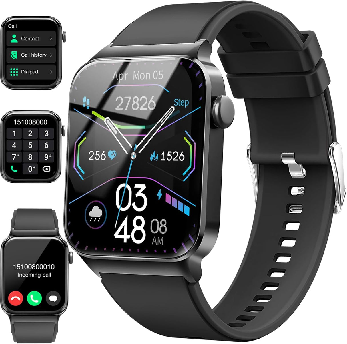 Smart Watch for Men Women Answer/Make Calls, 1.85" HD Screen Smartwatch with Heart Rate Sleep Monitor, Step Counter, 110+ Sport Modes, Fitness Tracker, IP68 Waterproof Smart Watches for Android iOS.