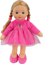 12" Baby Doll Sleeping Snuggle Cuddle Toy Soft Plush Body Rag Doll with Vinyl Head, Open & Close Eyes, and Styling Hair, For Ages 18 months (Pink).