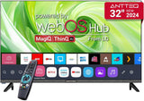 Antteq 32 Inch TV Smart WebOS TV MagiQ 32" with ThinQ AI, Voice Magic Remote, Airplay, Apple TV+, Netflix, Freeview, YouTube, WiFi, 2024 Black Televisions.