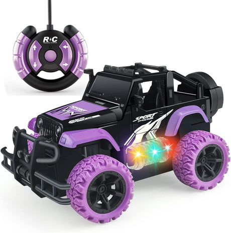 Girls Remote Control Car, 1:20 Scale Rc Off Road Car Remote Control Truck for Kids Age 3-7, Racing Cars Vehicles Car Toy with 3 Color Lights for Girls 5-7 8-12 Years, Purple.