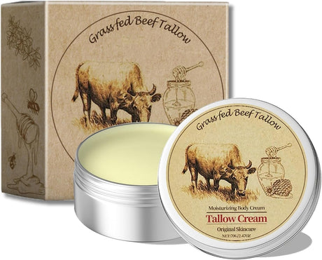 Tallow Balm - Tallow Honey Body Butter - Body Butter for Women - Deeply Moisturizing Tallow Butter Cream for Face & Body - Tallow Skin Care Body Butter for Dry Skin - Body Moisturiser for All Skins.