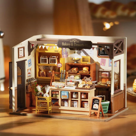 RoWood DIY Miniature Doll House Kit Library, Wooden Dollhouse Model Building Kits, Craft Kits Gifts for Adults and Teens for Christmas.