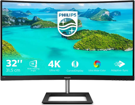 PHILIPS 271E1SCA - 27 Inch FHD Curved Monitor, 75Hz, 4ms, VA, AMD FreeSync, Speakers, FlickerFree (1920 x 1080, 250 cd/m², VGA/HDMI).