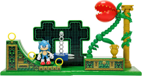 Sonic The Hedgehog Stardust Speedway Zone Playset with 2.5” / 6cm Sonic Action Figure. Features Universal Customisable Play Pieces, Iconic To The Video Game For Boys Aged 3+.