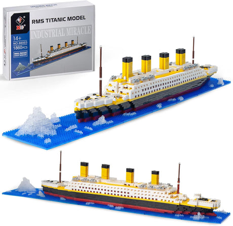 Seyaom Titanic Ship Model Building Block Sets, Micro Mini Blocks for Kids & Adults Gift(1860Pcs).