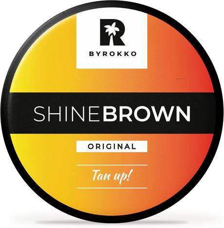 BYROKKO Shine Brown Sunbed Tanning Accelerator (210 ml), Sunbed Cream Effective in Sunbeds & Outdoor Sun, Achieve a Natural Tan with Natural Ingredients.