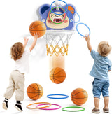 TEMI Indoor Electronic Scoreboard Basketball Hoop for Toddlers, Cute Mini Basketball Hoop with 4 Balls & Air Pump, Birthday Toys Gifts for Baby Boys Girls 2 3 4 5 6 Years.