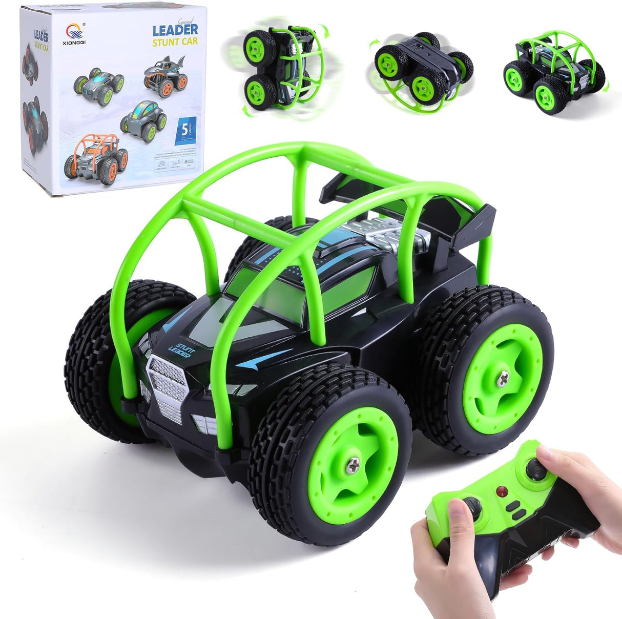 Thedttoy Remote Control Cars for 3-12 Years Old Boys, 5 Channel Mini RC Stunt Car with High/Low speed, 4WD 2.4GHz Double Sided 360°Rotation Flip Monster Truck Car Toys, Xmas Gifts for Boys Girls Kids.