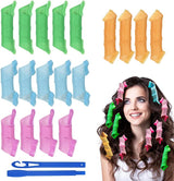 URAQT Hair Rollers for Long Hair, 55cm Spiral Curlers, No Heat Hair Curlers Styling Kit with Styling Hooks, DIY Hairstyle Styling Tools for Women Girls (20 Pack).