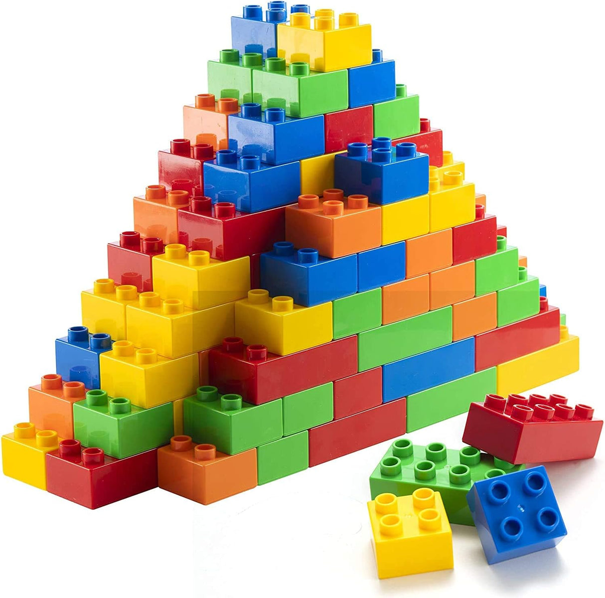 Prextex Premium Jumbo Colorful STEM Building Blocks Set (50pcs) - The Perfect Stocking Filler - Inspire Creativity and Learning with Ideal Preschool Construction Toy for Kids.