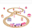 Bigjigs Rail Fairy Figure Of Eight Train Set - 35 Piece Pink Wooden Railway, Toy Trains & Accessories, Princess Toys For Kids, Compatible With Most Other Rail Brands, 3 Years Old +.