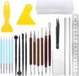 Glarks 22 Pieces Carving Modelling Clay Sculpting Tools Set Including Carving Modelling Tools kit, Plastic Modelling Tools, Ball Stylus for Embossing Art, Colouring, Nail Art Painting.