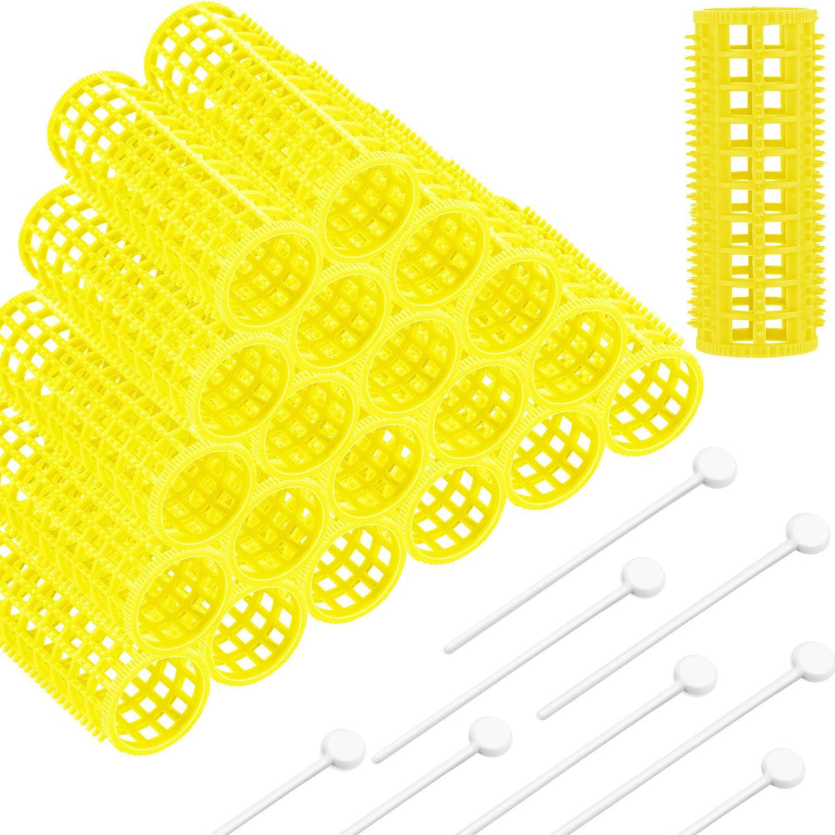 24 Pcs Brush Hair Rollers Mesh Hair Rollers Hair Curlers Roller with Roller Pins for Women Hair Barber Hairdressing Tools Hairstyle Supplies.