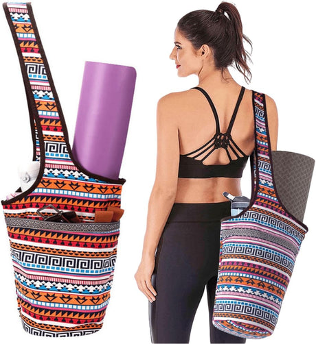 JOYHAZE Yoga Mat Bag with Large Size Pocket, Big Capacity Pilates Mat Carrier for Women Sports, Gym, Shopping, Easy to Access & Lightweight, Fit Most Size Mats.