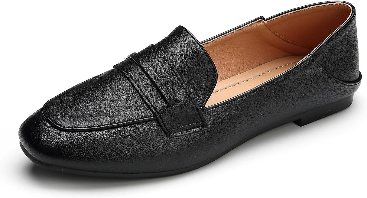 Womens Loafers Leather Slip on Driving Moccasins Comfy Walking Flats Casual Nursing Shoes.