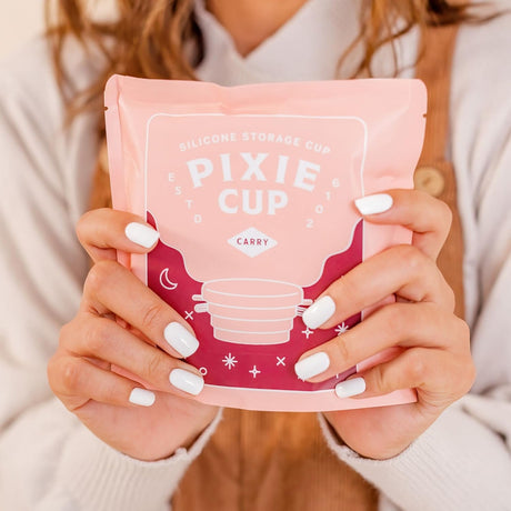 Pixie’s Public Restroom Menstrual Cup Wash Case 12oz - Collapsible Cleaner Container to Clean Your Menstrual Disc & Period Cup - Microwavable Friendly - Foldable for Travel - Sterilizer Case Holder.