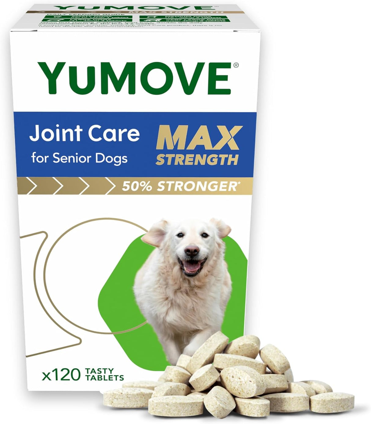 YuMOVE Senior Max Strength | Maximum Strength Joint Supplement for Older, Stiff Dogs with Glucosamine, Chondroitin, Green Lipped Mussel | Aged 9+ | 240 Tablets