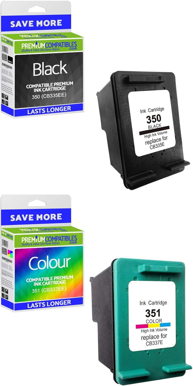 Premium Compatible 350/351 Black & Colour Combo Pack Ink Cartridges (SD412EE).