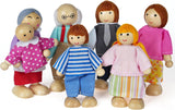 Aolso Wooden Dolls House Family Dolls Toys, Sets of 7 People Wooden Doll House Dolls with 4 Dogs, Lovely Happy Family Dolls Playset DollHouse Accessories, Dolls People Playset for Kids.