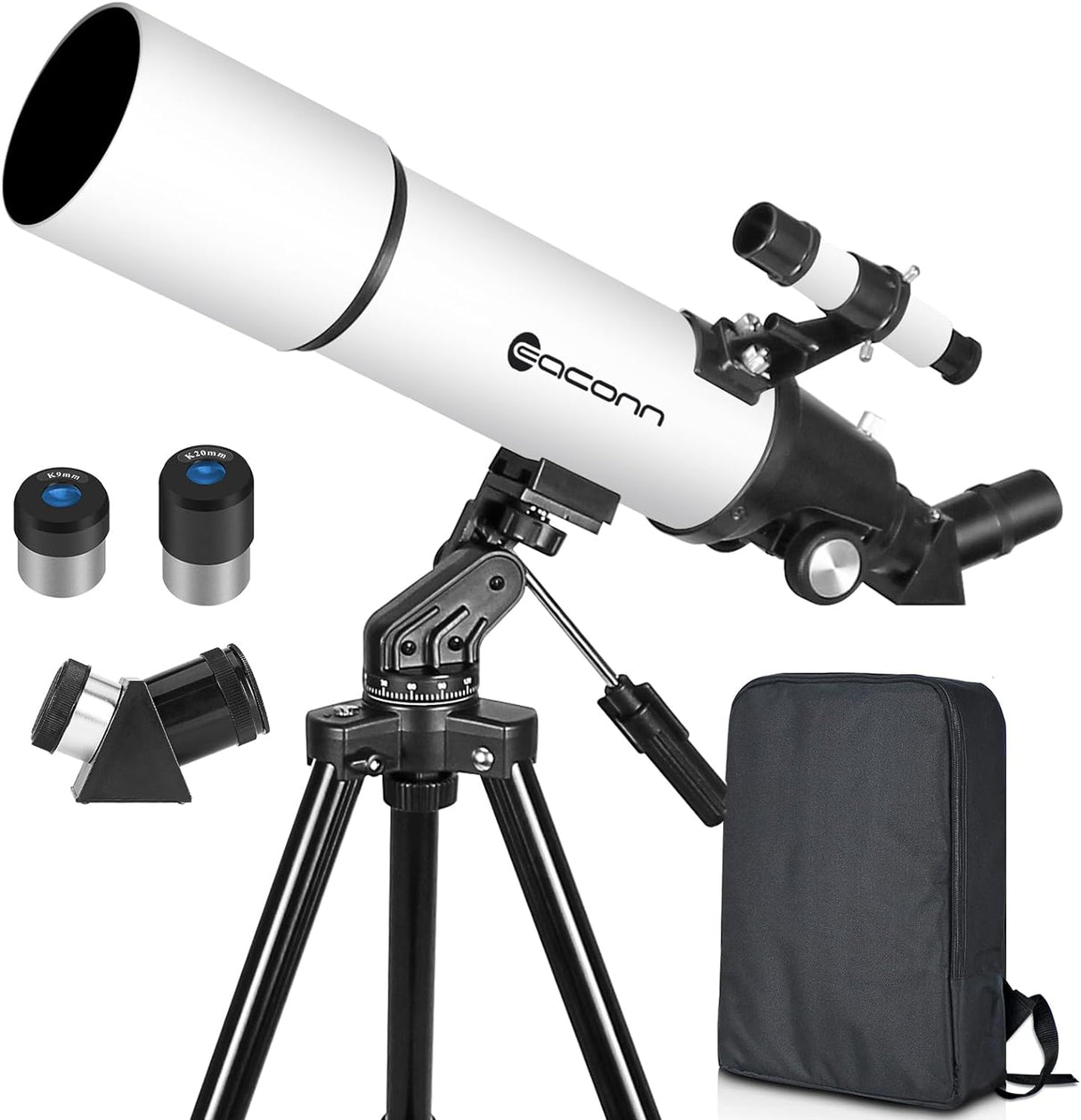 Telescopes for Adults Astronomy, 80mm Aperture 600mm Refractor Telescope for Kids & Beginners, Compact and Portable Travel Telescopio with Backpack.