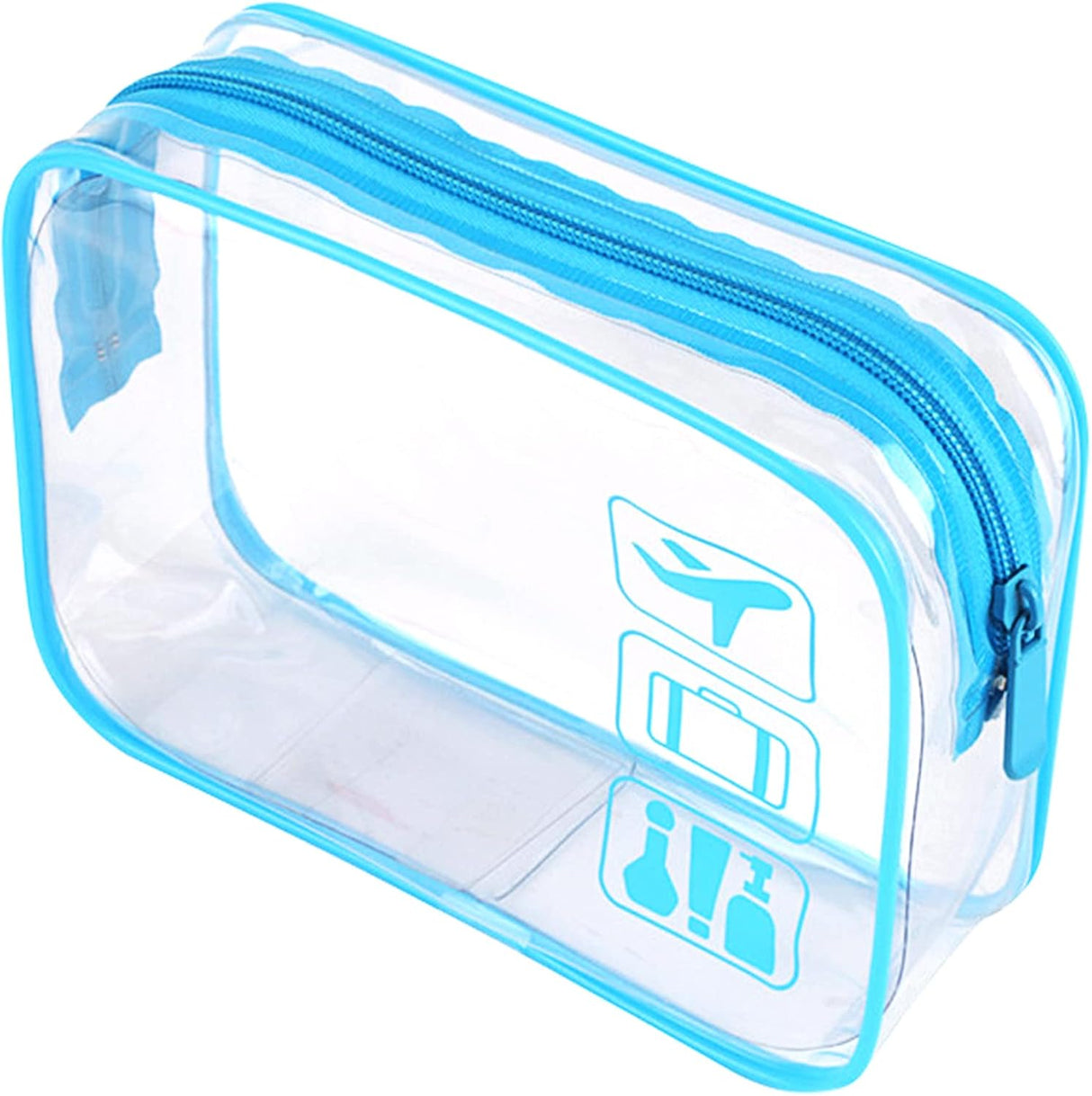 Clear Travel Toiletry Bag TSA Approved Quart Size Travel Bag Clear Airport Carry On Liquid Cosmetic Pouch Clear Shower Bag Transparent Security Toiletry Bags(White.