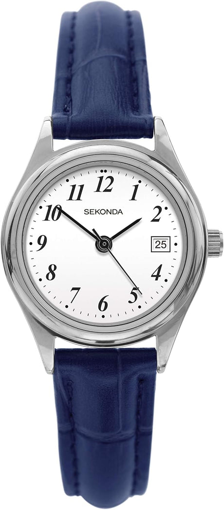 Sekonda Robinson 25mm Women’s Analogue Classic Quartz Watch Date Display with Leather Strap 30M Water Resistant.