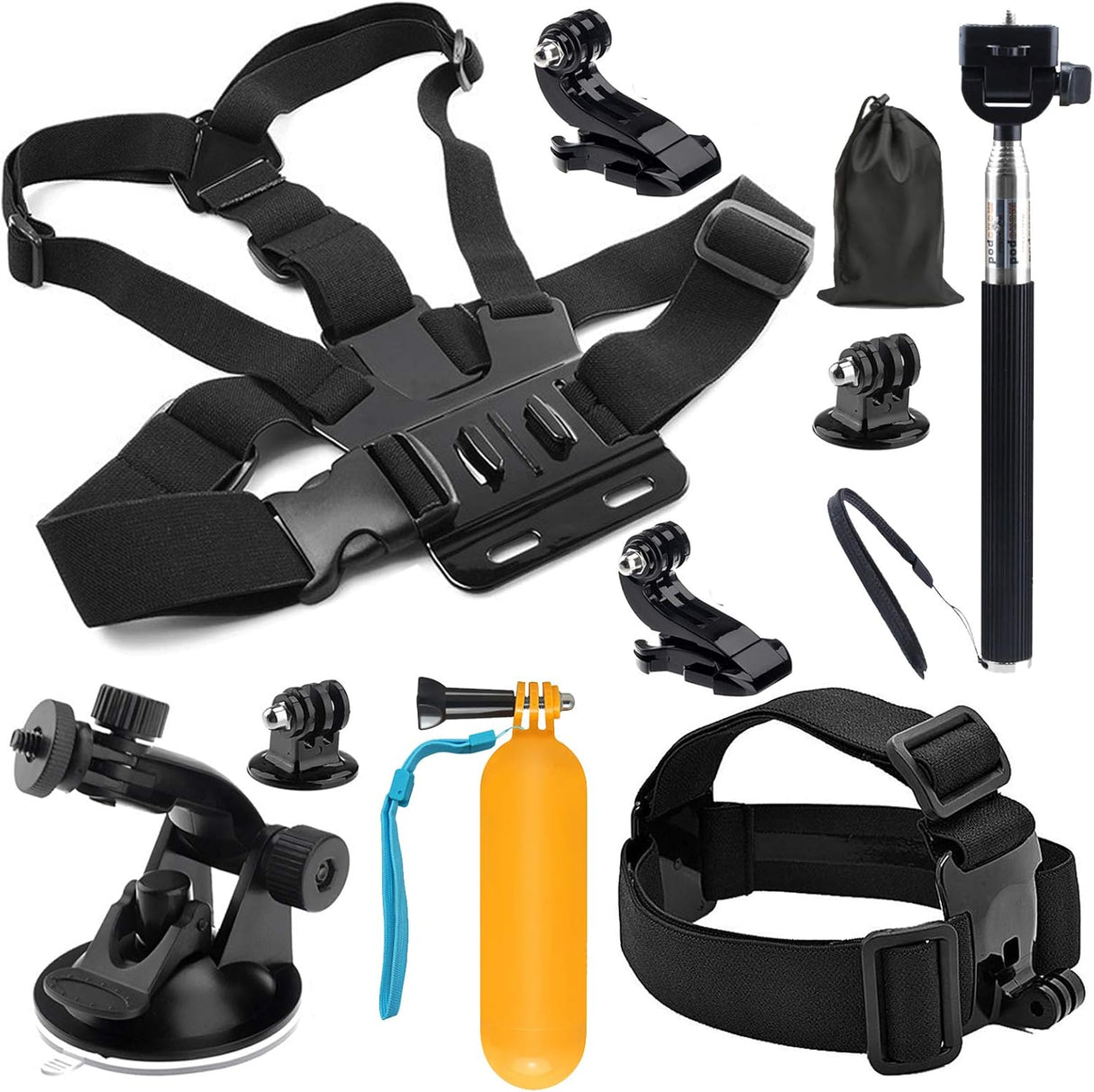 SHOOT 10-In-1 Accessory Kit for GoPro Accessories,Action Camera Accessories for GoPro Hero 12 11 10 9 8 7 6 5 4 3+ 3 Hero Session 5 Black AKASO EK7000 Apeman SJ4000 5000 6000 DBPOWER AKASO.