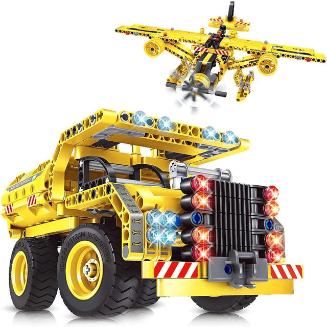 OKKIDY STEM Building Blocks Toy for 6 7 8 9 10 Years Boys & Girls, 2 in 1 Technic Truck Airplane Construction Toy Building Set, 361 PCS Creative Building Blocks Kit Educational Toy Gift for Kids.