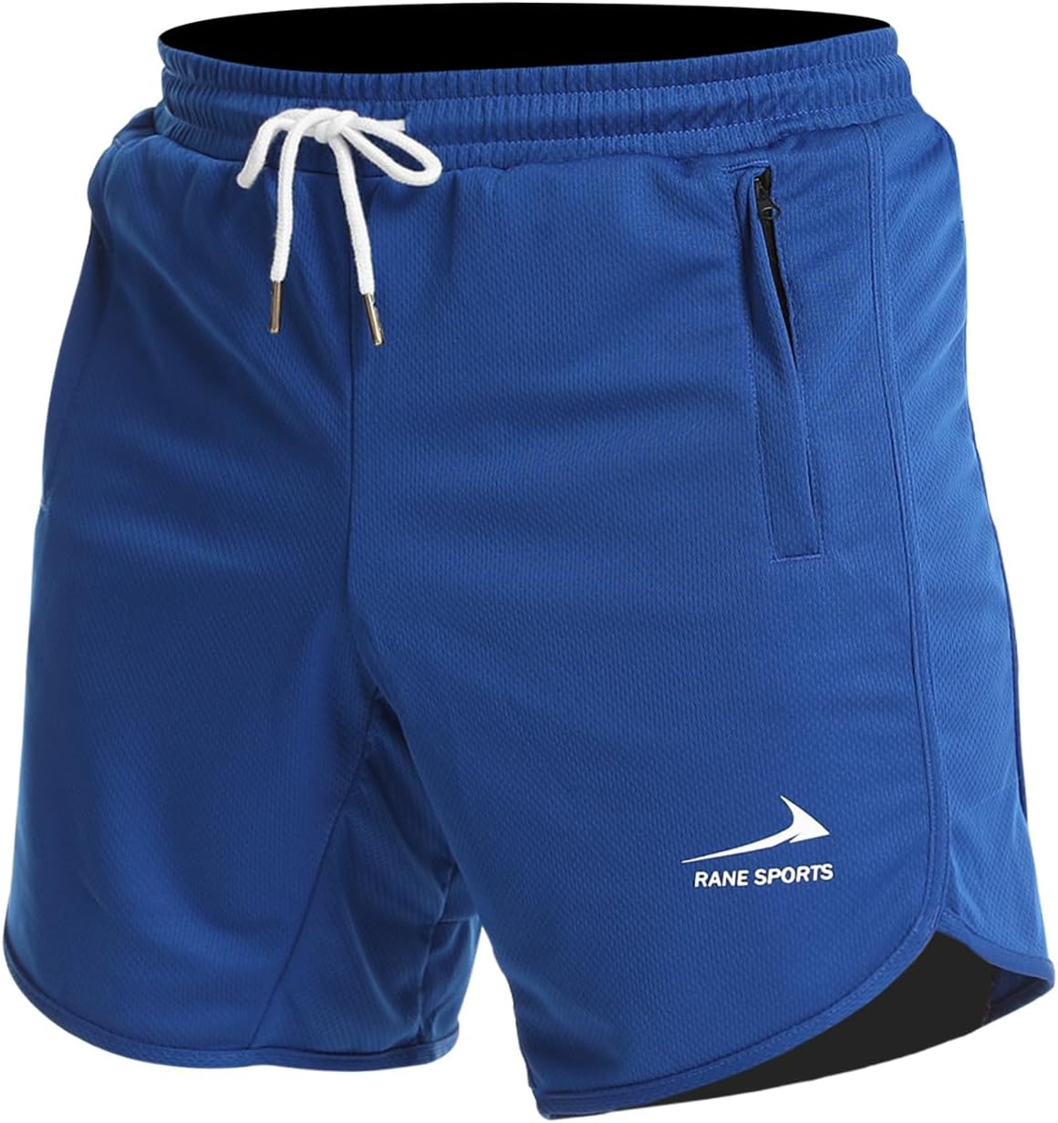 Men's Sports Shorts Running Gym Training Shorts with Zipper Pockets.