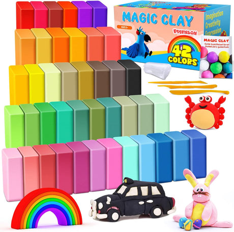 Air Dry Clay 27 Colors, Modelling Clay for Kids, DIY Molding Magic Clay for with Tools, Soft & Ultra Light, Toys Gifts for Age 3 4 5 6 7 8+ Years Old Boys Girls Kids.