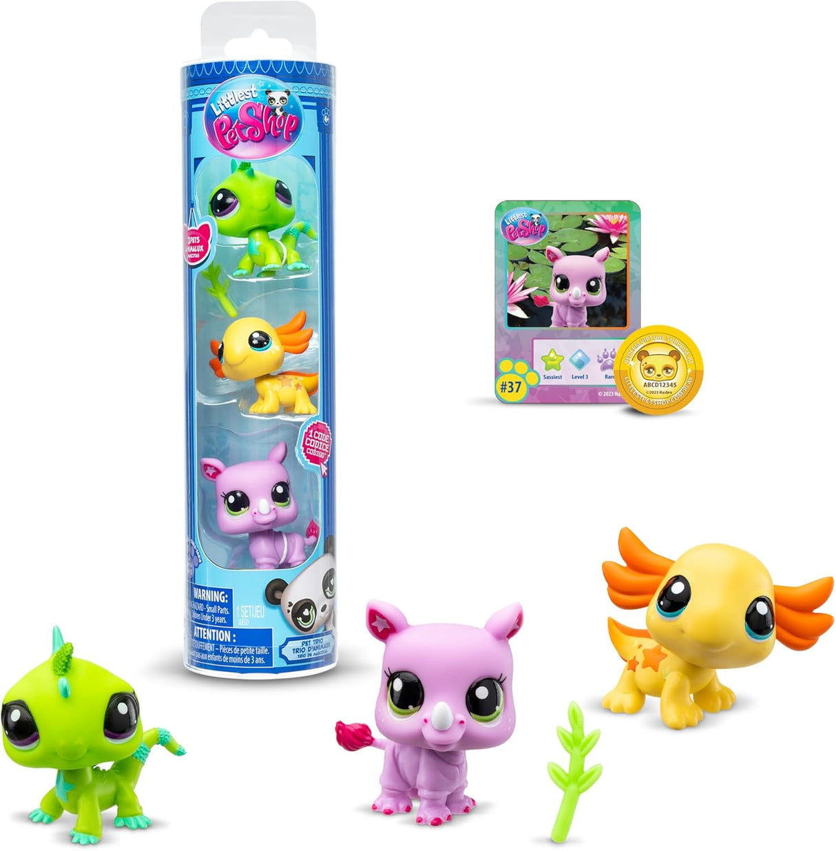 Littlest Pet Shop Bandai Pet Trio Tube City Vibes | Each Pet Trio Tube Contains 3 LPS Mini Pet Toys 1 Accessory 1 Collector Card And 1 Virtual Code | Collectable Toys For Girls And Boys.