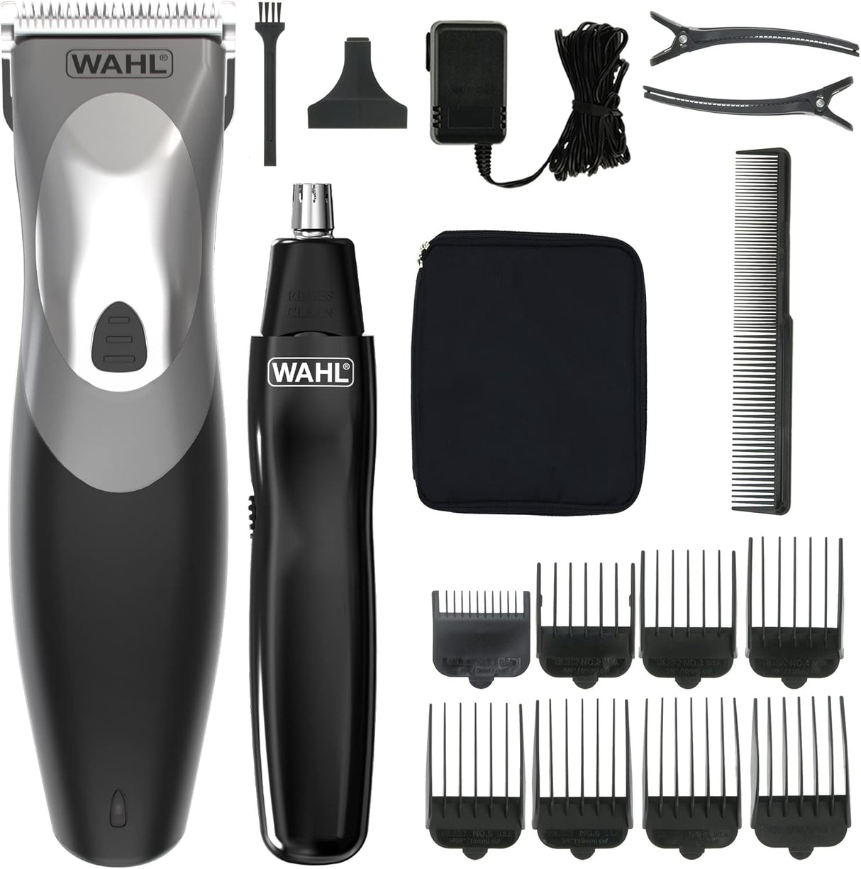 Wahl Clip N Rinse Hair Clipper for Men, Gifts for Him, Head Shaver, Men's Hair Clippers, Nose Trimmers for Men, Cordless Clippers, Washable Head, DIY Haircuts, Easy Home Haircutting.