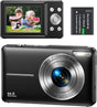 Digital Camera 1080P 44MP Compact Digital Camera 16X Digital Zoom with 2.4" LCD Screen, Point and Shoot Digital Camera Vlogging Camera for Kids, Teenagers, Beginners, Boys, Girls(Black).