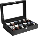 Uten Watch Boxes 6 Slots, Watch Display Storage Box PU Jewelry Collection Case Organiser Holder.