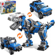 WYSWYG Dinosaur Toys Building Blocks 3in1 Sets,375 Pieces Jurassic Dinosaur Building Bricks Compatible with lego bricks,T rex,Desert SUV,Pickup Car,Dino Park World Building Set for Boys 6 7-14.