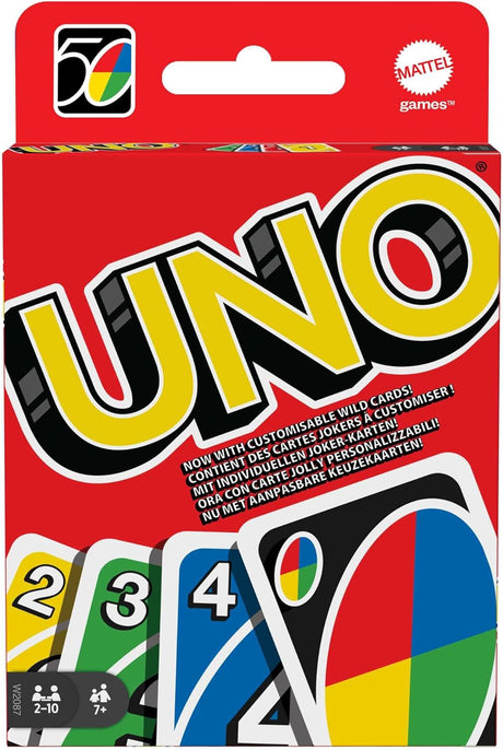 Mattel Games UNO, Classic Card Game for Kids and Adults for Family Game Night, Use as a Travel Game or Engaging Gift for Kids, 2 to 10 Players, Ages 7 and Up, W2087.