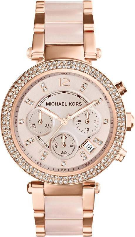 Michael Kors Parker Watch für Damen, Chronographenwerk mit Edelstahl- Oder Lederarmband.