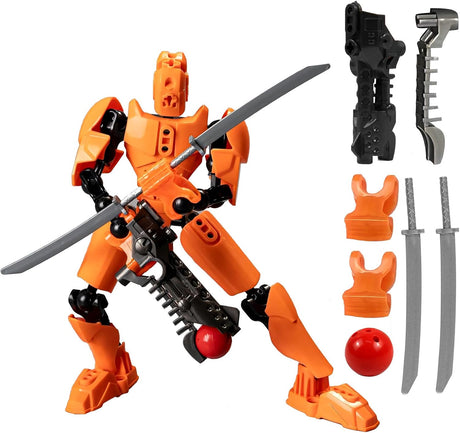 kykake Titan 13 Action Figure Action Figure PVC Action Figures Model Full Body Activity Upgraded robot Includes Hand Movements and Weapons 3D Printed Mannequin for Toys Game Gifts(orange).