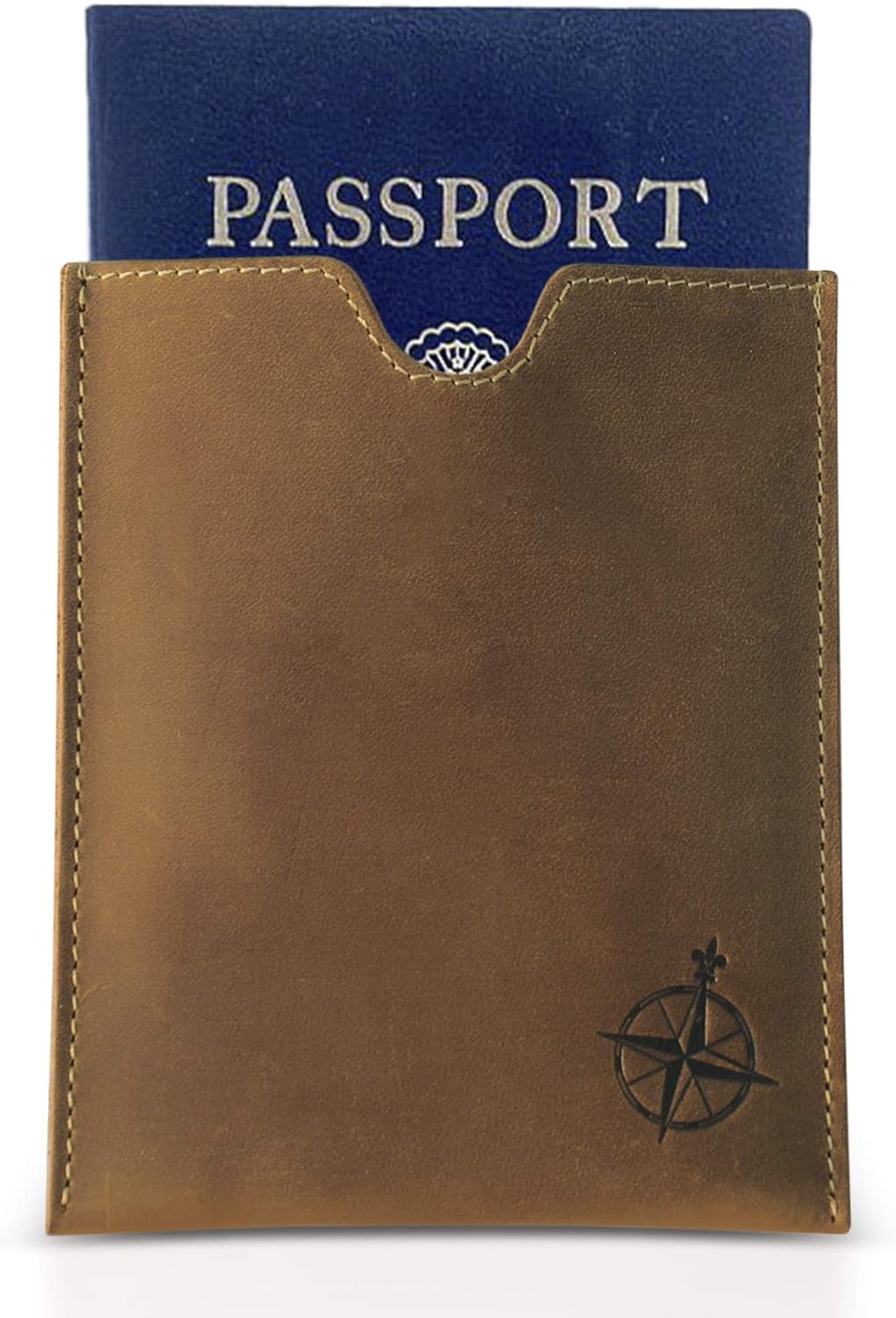 WANDERINGS Leather Passport Holder and Travel Wallet - RFID Blocking Long Genuine Leather Travel Organizer for Men and Women, Big Passport Wallet for Travel.