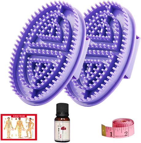 Meridian Brush, 2pieces Meridian Massage Brush, Body Relaxation Oil Massage Comb, Ergonomic Meridian Brush, Professional Meridian Brush, for Relaxation and Improved Circulation(Transparent).