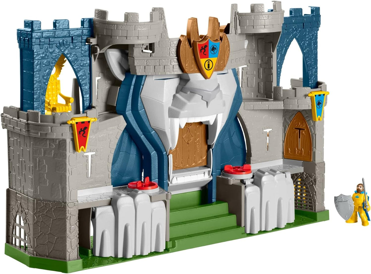 Fisher-Price Imaginext The Lion's Kingdom Castle medieval-themed playset with figures for preschool kids ages 3 to 8 years, HCG45.