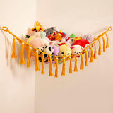 Teddy Hammock Toy Storage Hammock for Stuffed Animals Soft Toy Storage Net Boho Macrame Toy Holder Teddy Bear Storage -Cream.