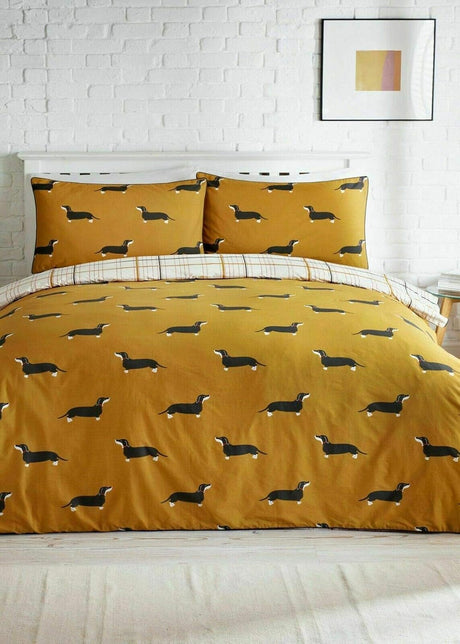 Paradise Home Store New Comfortable Now Trending Reversible Dachshund Print Duvet Cover.