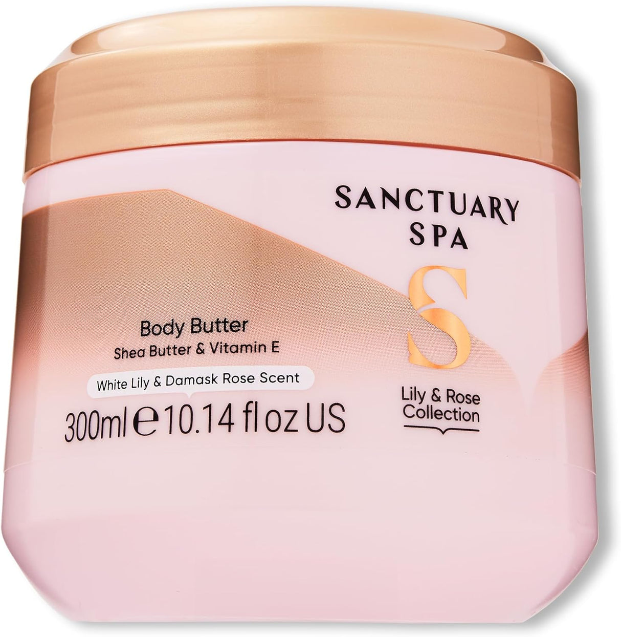 Sanctuary Spa Lily & Rose Body Butter for Women, No Mineral Oil, Cruelty Free & Vegan Shea Body Moisturiser, 300ml.