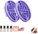 Meridian Brush Massage Brush, Beauty Salon Professional Custom Meridian Brush, Meridian Brush Massage Body Brush,Meridian Massage Brush,Full Body Relaxation Comb (2pcs+1pcsessential Oil,White).