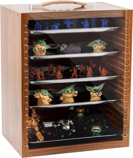 Display Case for Collectibles | Store Your Figurines and Collectible Miniatures | Storage Case for Miniatures | Figure Display Cabinet | Miniature Carrying Case | Secure Display for Action Figures.